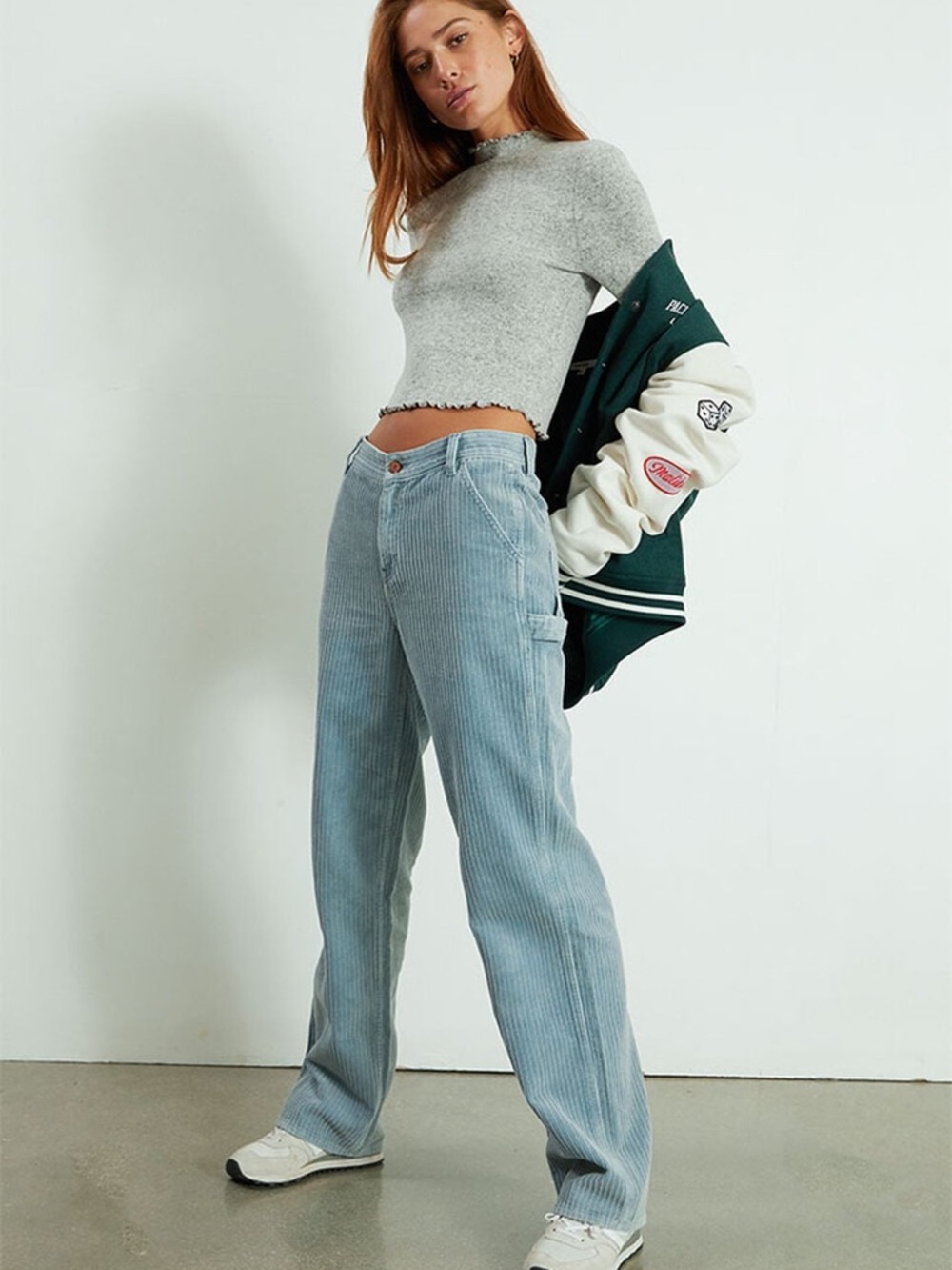 Pacsun Blue Corduroy Baggy Carpenter Pants Corduroy Wide-Leg Jeans